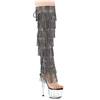 Pleaser - ADORE3019CRSF Bottes cuissardes à plateforme - Transparent/Noir Product image